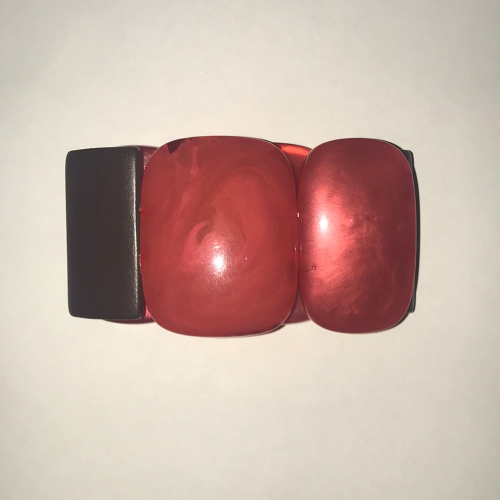 Coral & Brown Stetchy Cuff